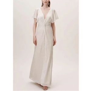 Anthropologie x BHLDN Jenny Yoo Chambers gold beige cream gown NWT sz 10